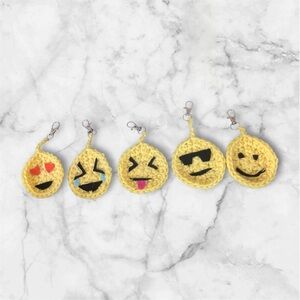 Handmade Crochet Emoji Keychains - Purse Charms